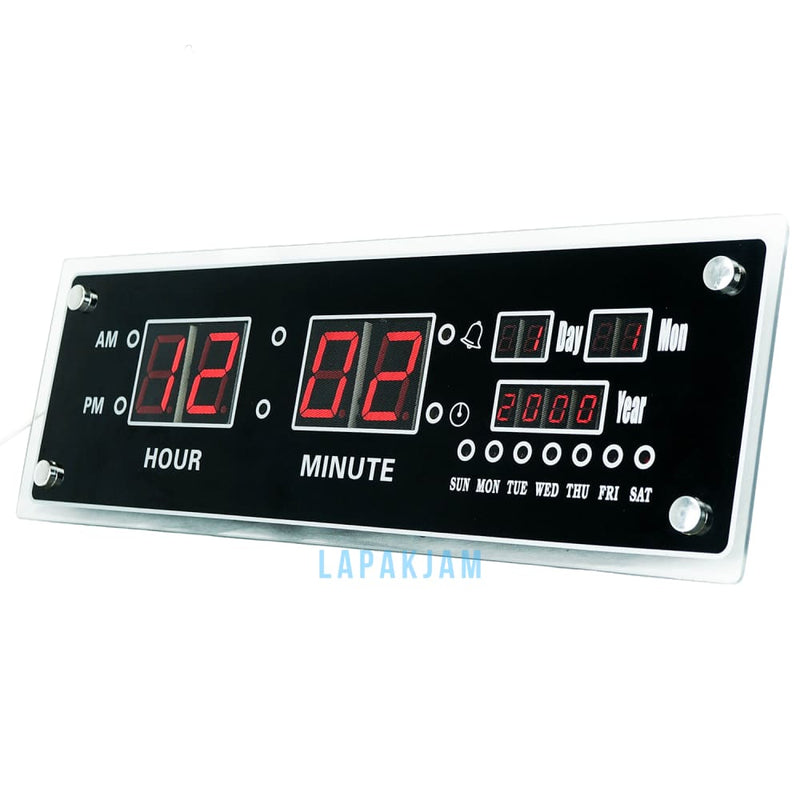 Jam Dinding Digital LED Polos Minimalis Esa Silver JD0365LED580SI