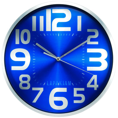 Jam Dinding Analog Polos Minimalis Stainless Biru JDST2814ABIR