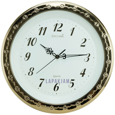 Jam Dinding Analog Polos Minimalis Estiloren Gold JD15S228DGOL