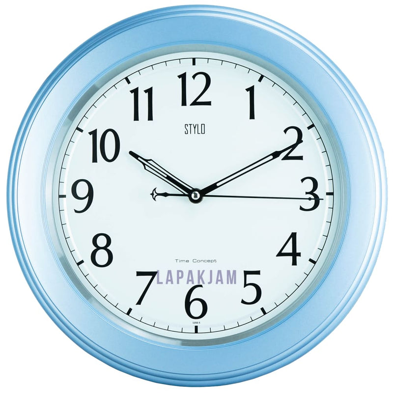 Jam Dinding Analog Polos Minimalis Stylo Biru JDST3250T-5BIR