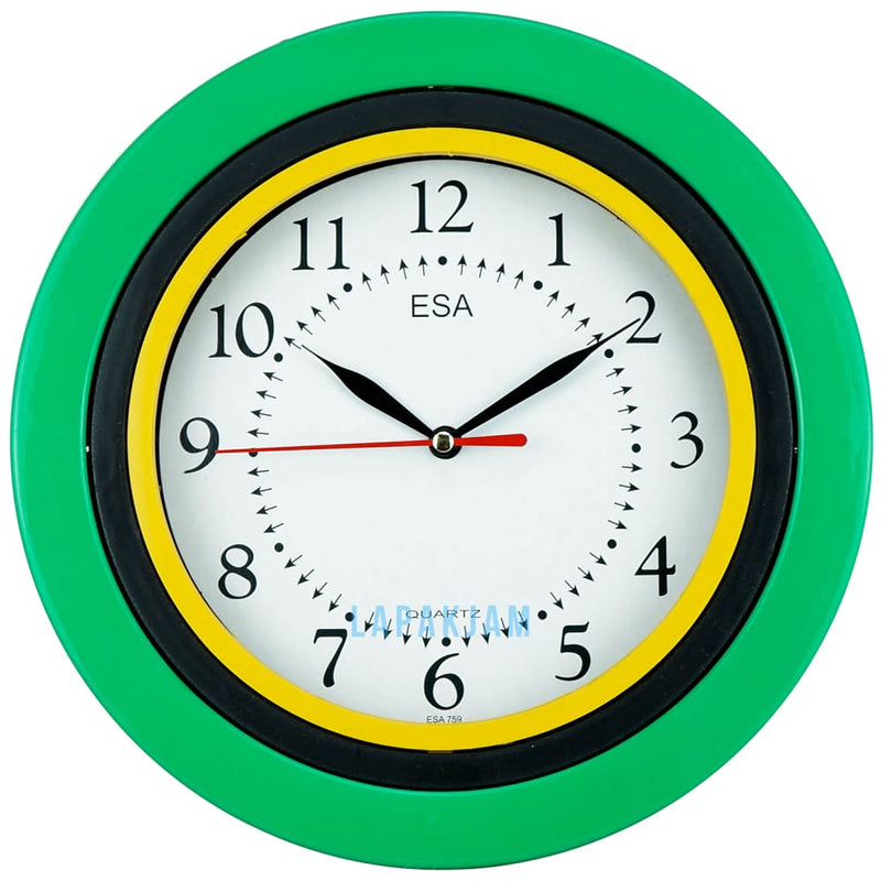 Jam Dinding Analog Polos Minimalis Esa Hijau JD0020ESA759HI