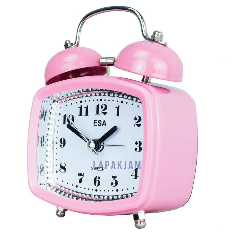 Jam Weker Analog Polos Minimalis Esa Pink WEKIKK837PIN