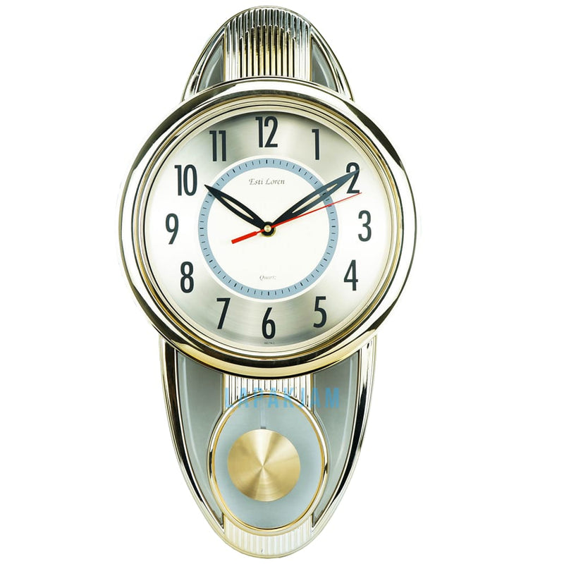 Jam Dinding Bell & Bandul Polos Minimalis Estiloren Gold JDTICRT1T-2OL