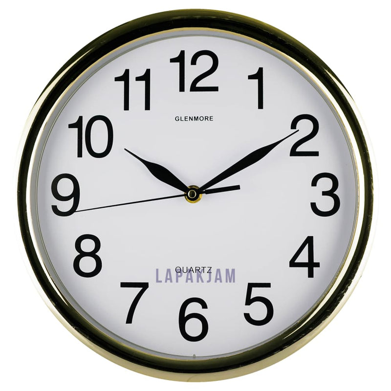 Jam Dinding Analog Polos Minimalis Glenmore Gold JDGLENGM-5581PGOL