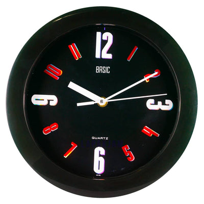 Jam Dinding Analog Polos Minimalis Basic Hitam JDBAM252HITHIT