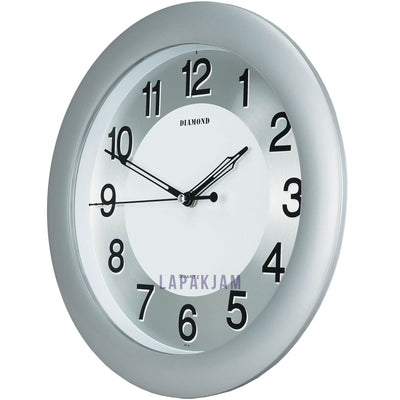 Jam Dinding Analog Polos Minimalis Diamond Silver JDDI237-16SIL