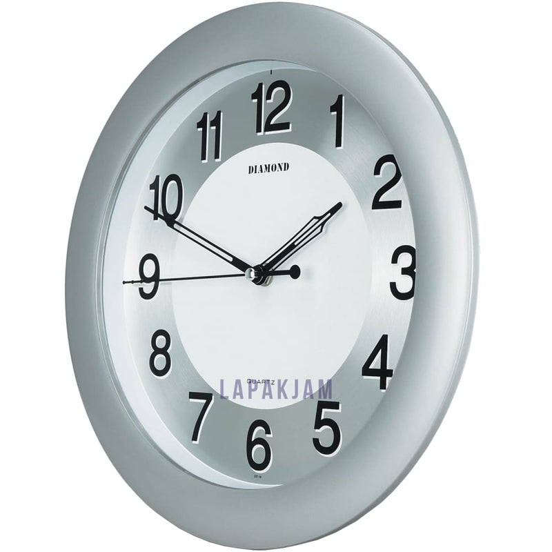 Jam Dinding Analog Polos Minimalis Diamond Silver JDDI237-16SIL