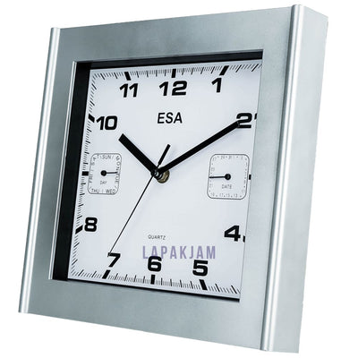 Jam Dinding Analog Polos Minimalis Esa Silver JDES6687SILPUT