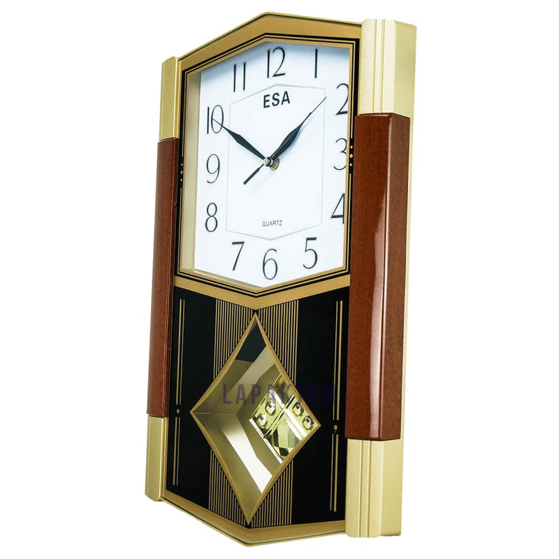 Jam Dinding Bell & Bandul Polos Minimalis Esa Coklat JDESX1409ACOK