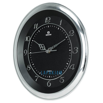Jam Dinding Analog Polos Minimalis Mirado Silver Chrome JD65Q816BASL