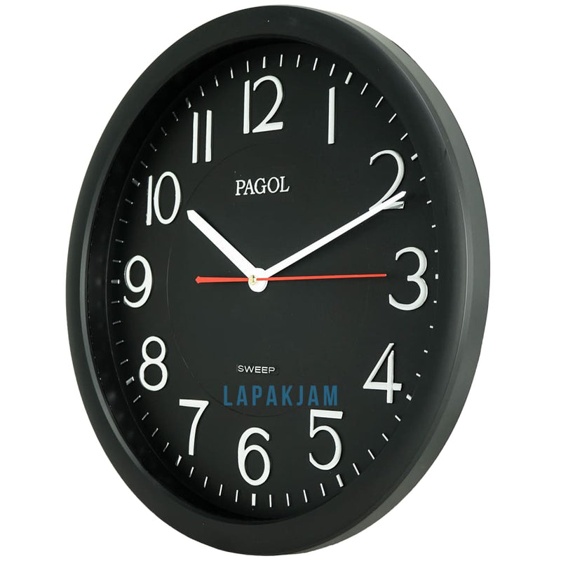 Jam Dinding Analog Polos Minimalis Pagol Silver JDPAPGWS3THITS