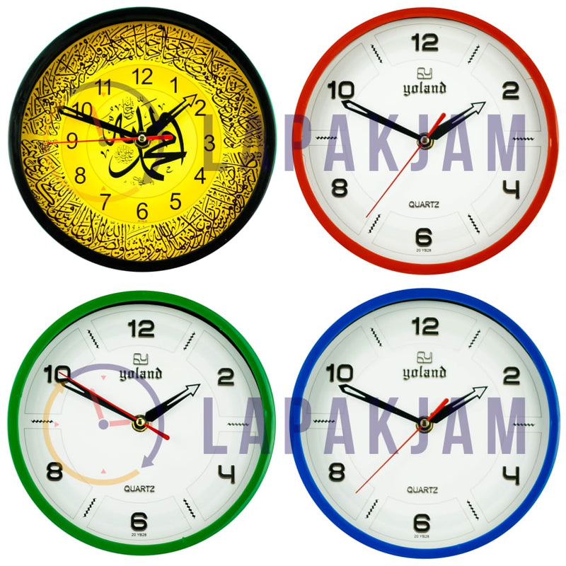 Jam Dinding Analog Polos Minimalis Alari Hitam JDALARL26HIT