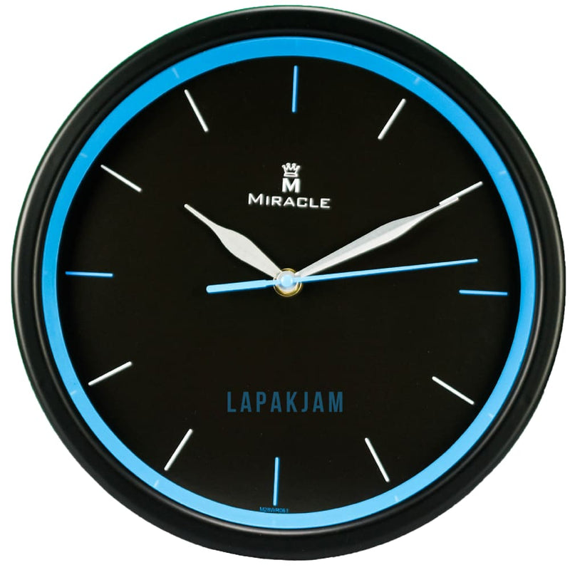 Jam Dinding Analog Polos Minimalis Miracle Biru JDMIRAM28WR061BIR