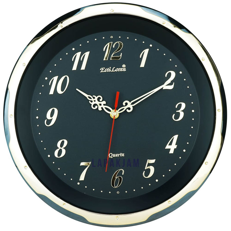 Jam Dinding Analog Polos Minimalis Estiloren Gold JDTICRS0DGO