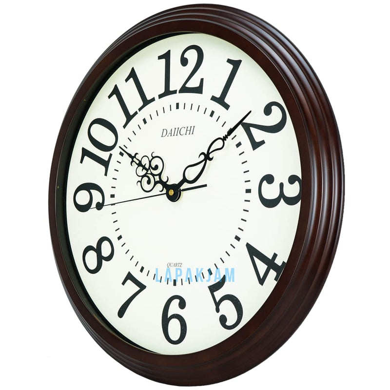 Jam Dinding Analog Polos Minimalis Daiichi Maroon JD05J55-1AR