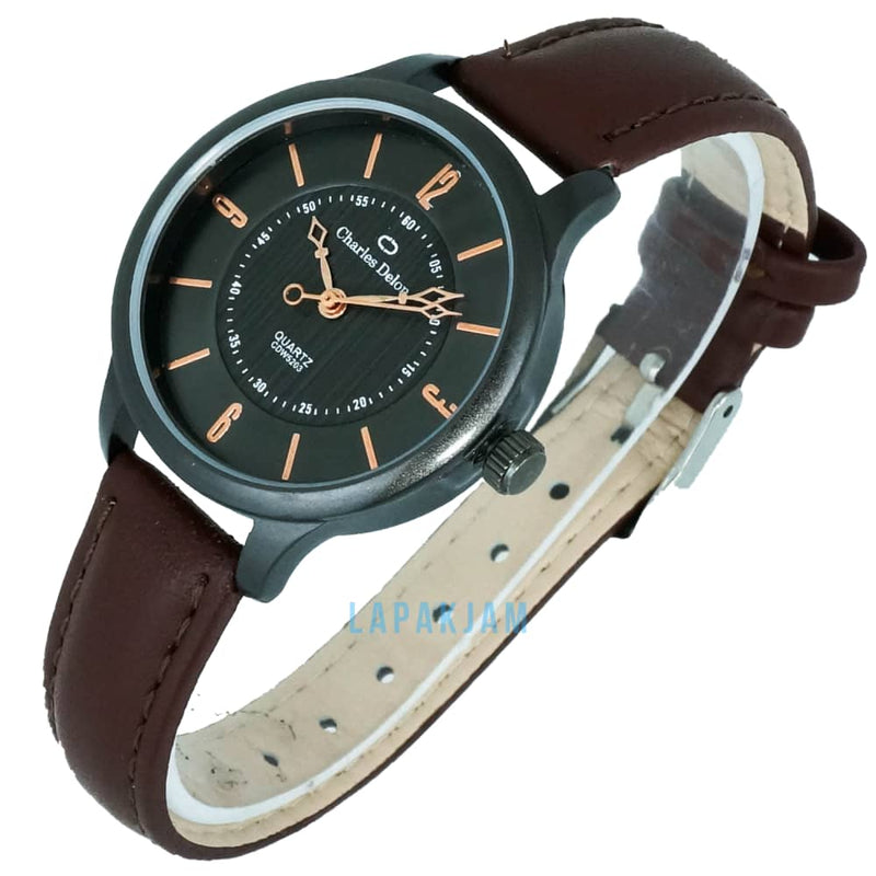 Jam Tangan Analog Formal Charles Delon Coklat Tua JACHARCDW5203KCOKTU