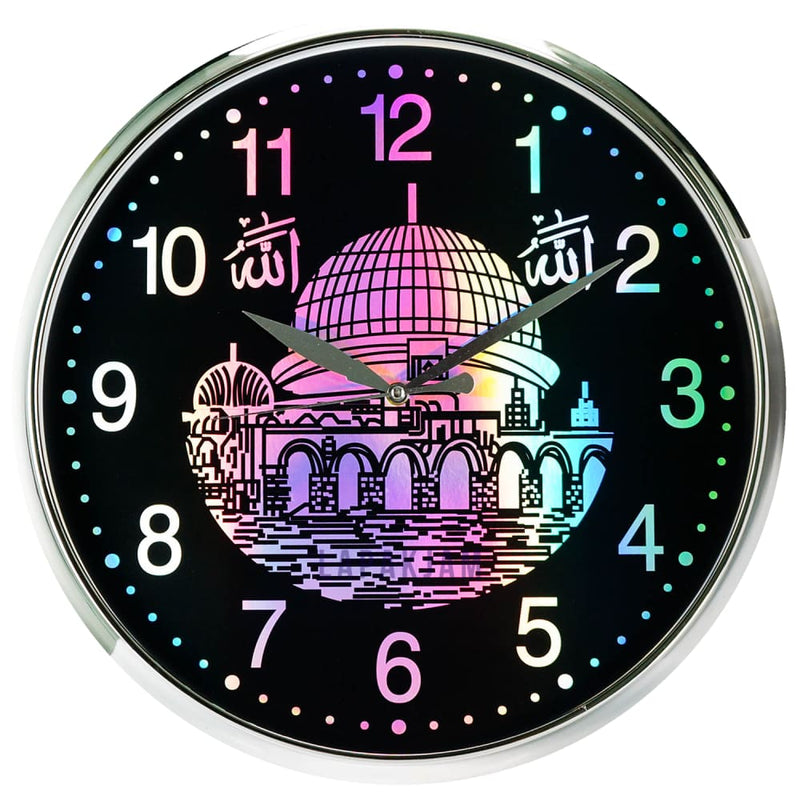 Jam Dinding Analog Nuansa Islami Trendy Silver Chrome JDTRENT-7319NISIL