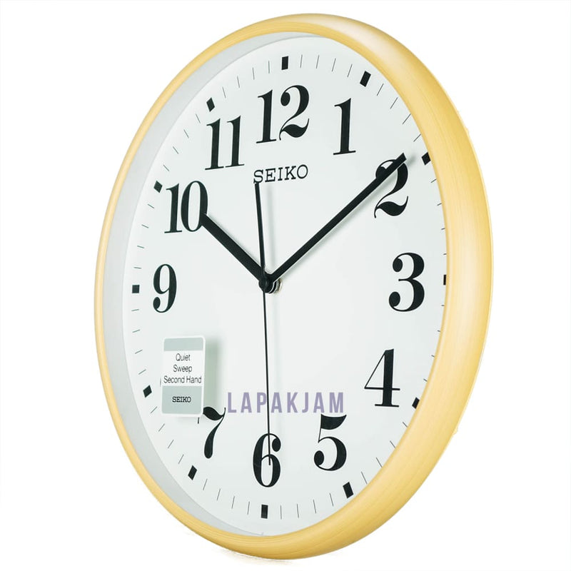 Jam Dinding Analog Polos Minimalis Seiko Cream JDSEIKQXA697ACRE