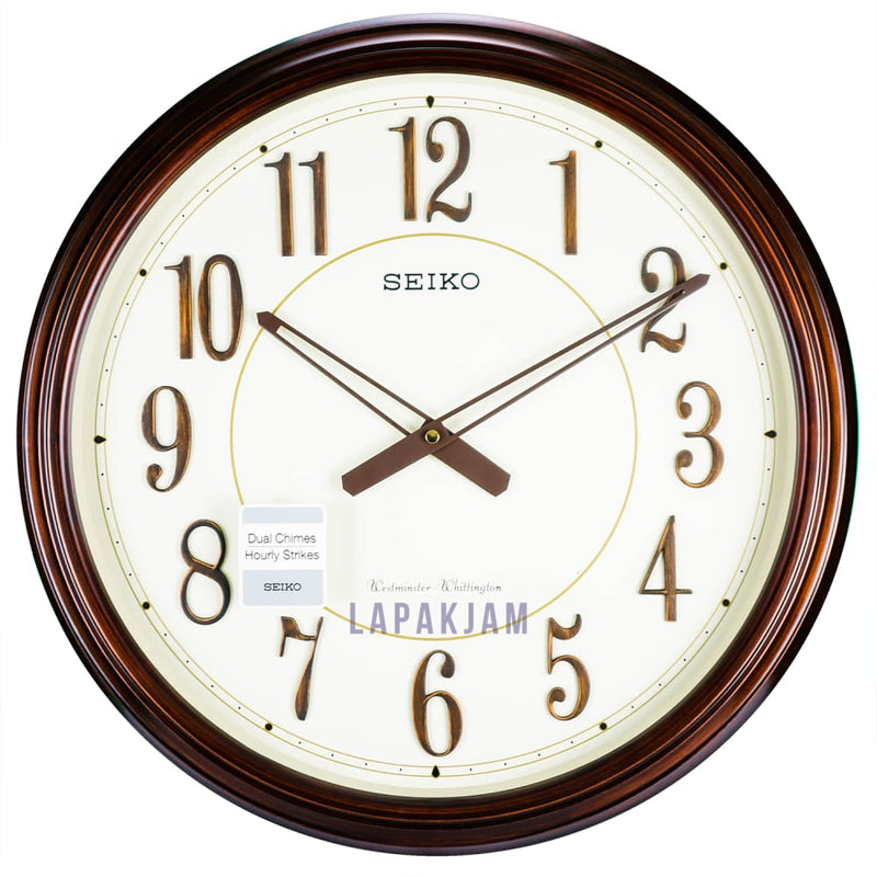 Jam Dinding Analog Polos Minimalis Seiko Coklat Tua JDSE212BCOK