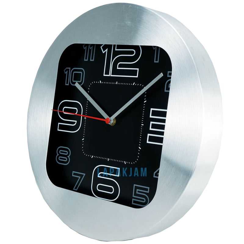 Jam Dinding Analog Polos Minimalis Stainless Hitam JDST2714SHIT
