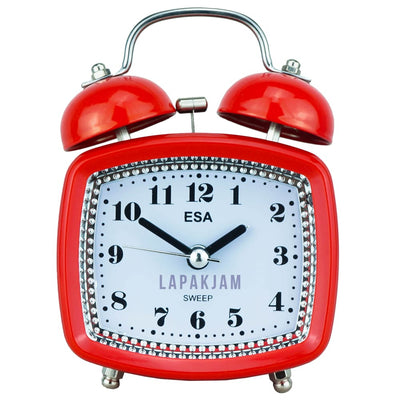 Jam Weker Analog Polos Minimalis Esa Merah WEES837MER