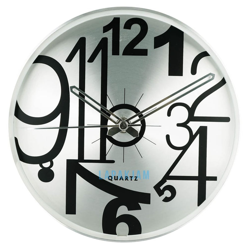 Jam Dinding Analog Polos Minimalis Estiloren Silver JD90EST62IL