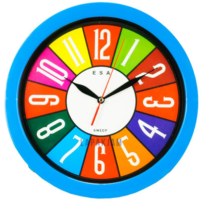 Jam Dinding Analog Polos Minimalis Esa Biru JDESA848BIRRAI