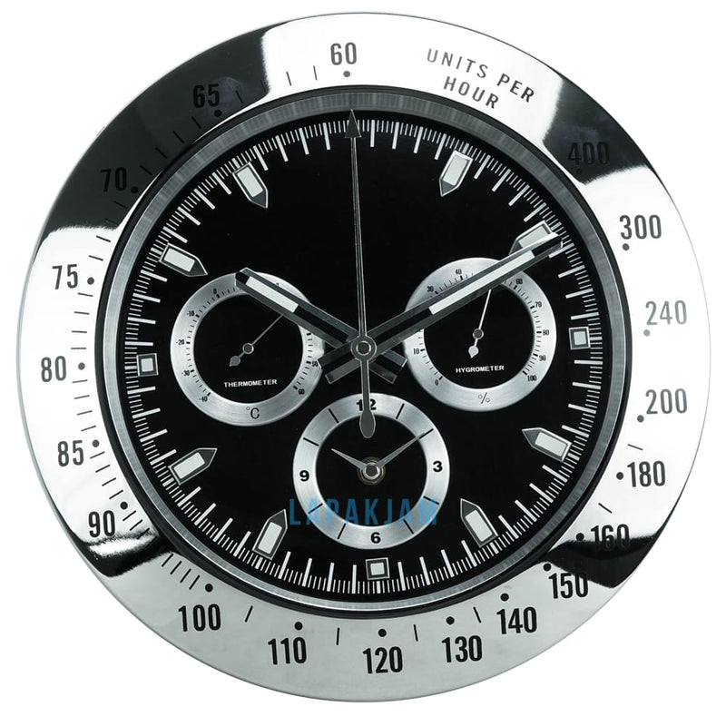 Jam Dinding Analog Polos Minimalis Rolex Silver JDROTT-60-2SIL