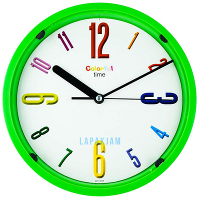 Jam Dinding Analog Polos Minimalis Ontime Hijau JDONTI1917-CT01HIJ
