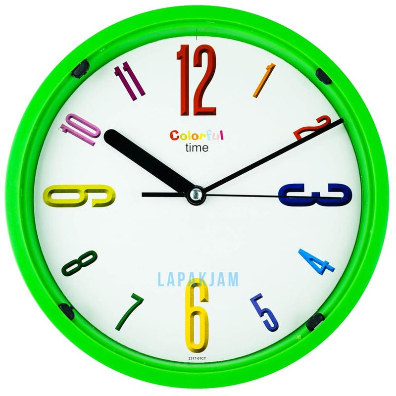 Jam Dinding Analog Polos Minimalis Ontime Hijau JDONTI1917-CT01HIJ