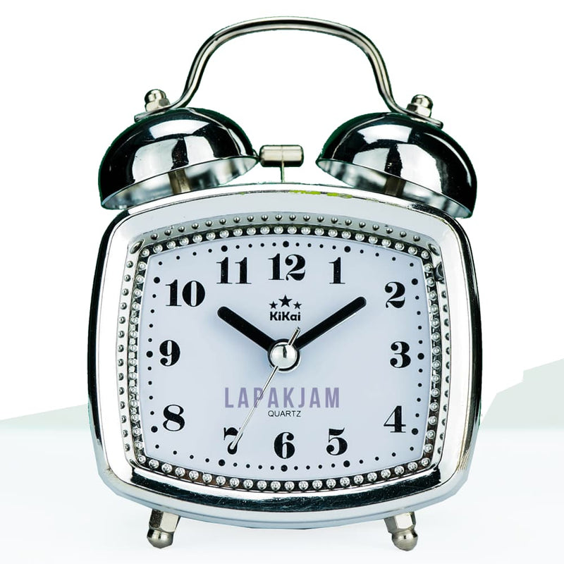 Jam Weker Analog Polos Minimalis Kikai Silver WEKIKA2837SIL