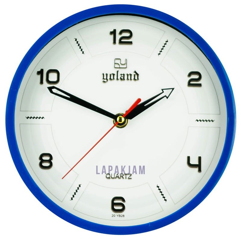 Jam Dinding Analog Polos Minimalis Alari Biru JDALARL26BIR