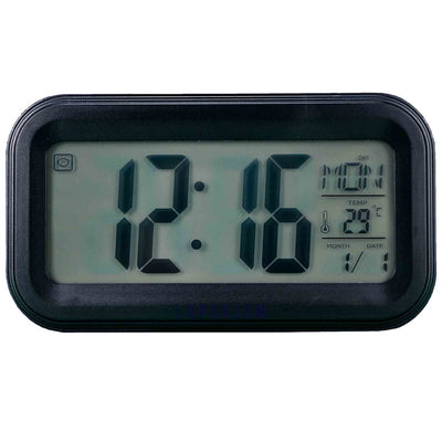 Jam Weker Digital Polos Minimalis Platinum Hitam WEPLATP-1603EHIT