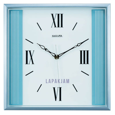 Jam Dinding Analog Polos Minimalis Sakana Biru JDSA407-2BIR