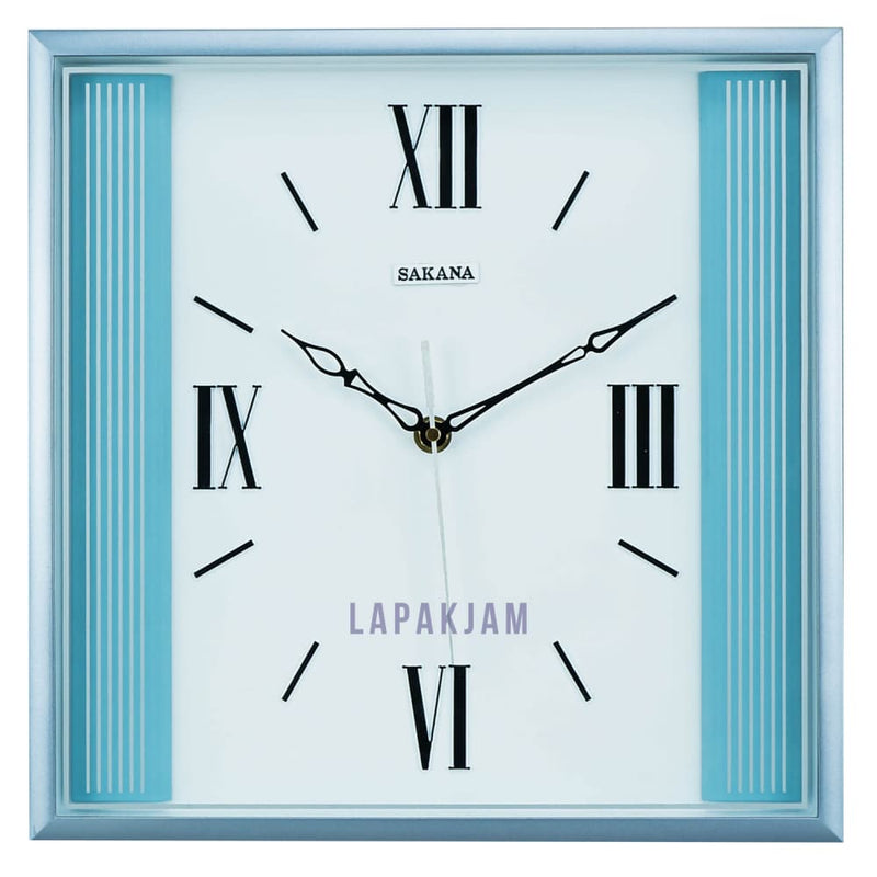 Jam Dinding Analog Polos Minimalis Sakana Biru JDSA407-2BIR
