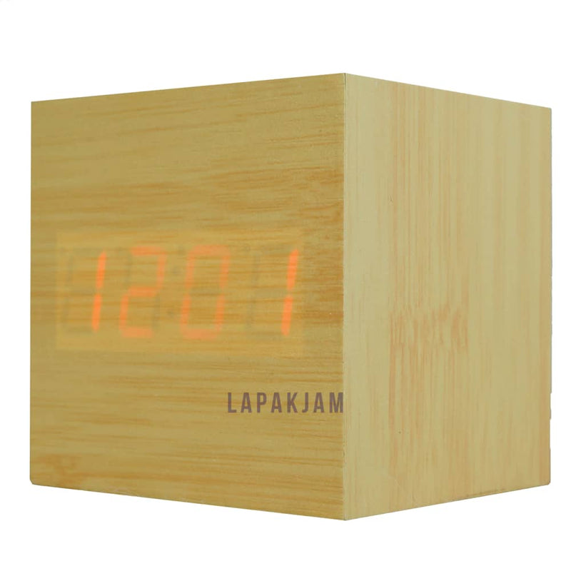 Jam Weker LED Polos Minimalis Esa Cream WEES503CRE