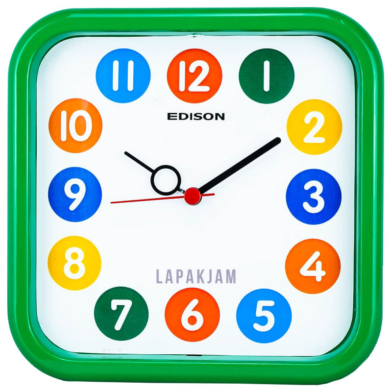 Jam Dinding Analog Polos Minimalis Edison Hijau JDEDED06HIJ