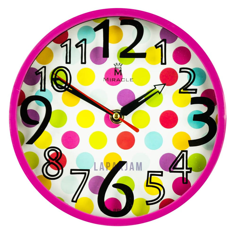 Jam Dinding Analog Polos Minimalis Miracle Pink JDMIRAM26BP01PIN