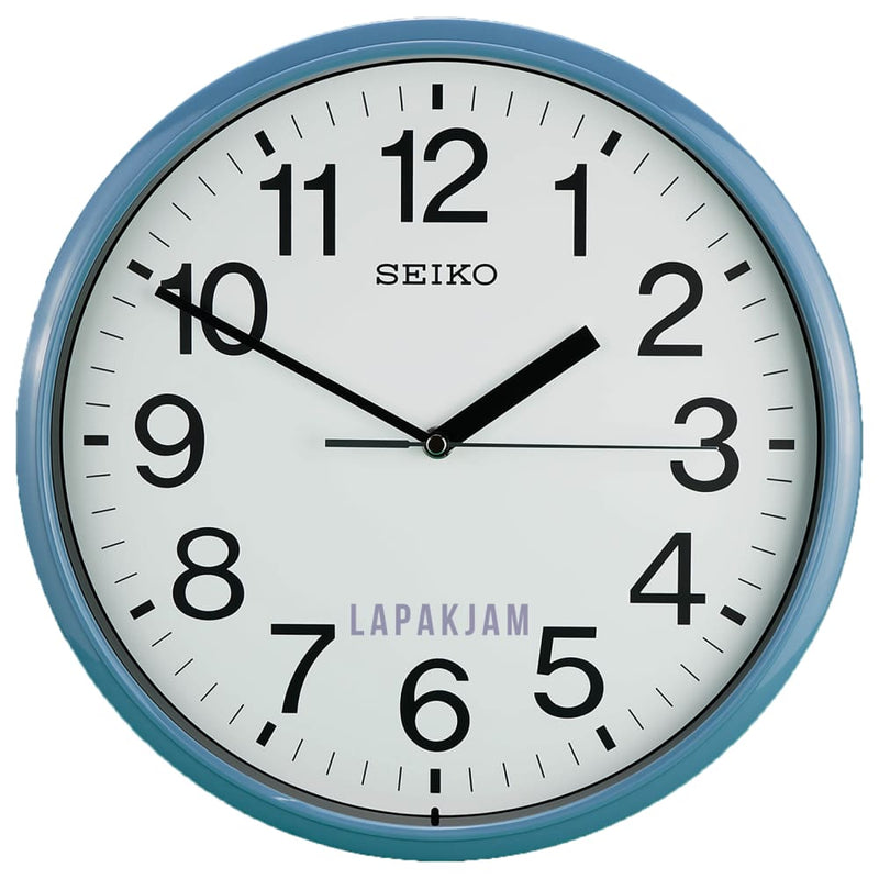 Jam Dinding Analog Polos Minimalis Seiko Biru Muda JDSEIKQXA756LBIRMUD