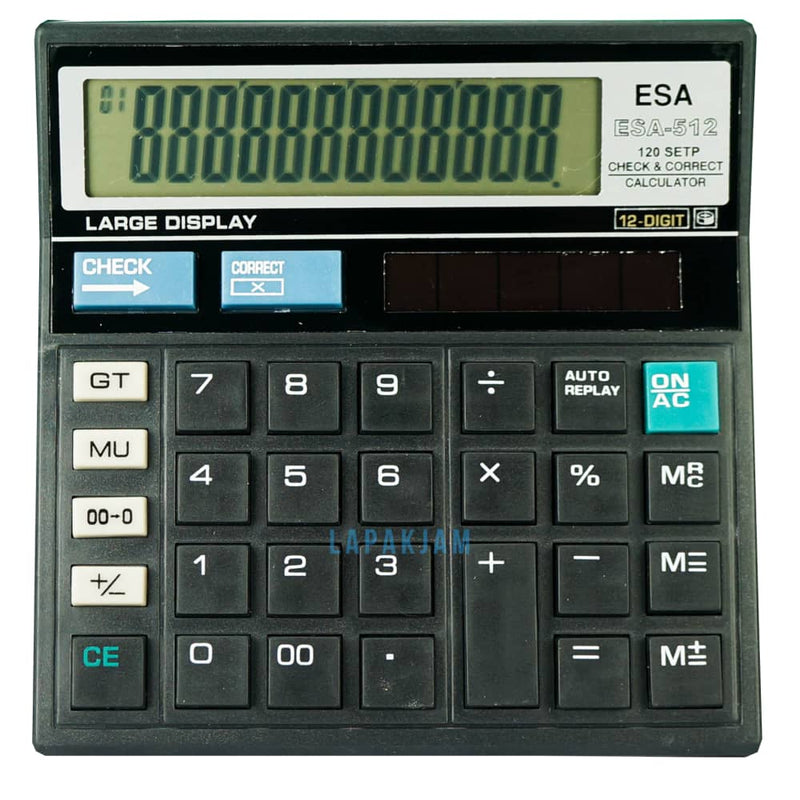 Kalkulator Basic Polos Esa Hitam KLESSA512HIT