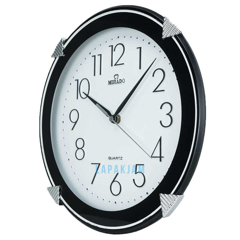 Jam Dinding Analog Polos Minimalis Mirado Silver JD65-806WI-SIL