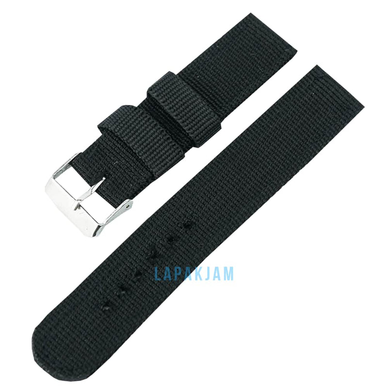 Tali Jam Tangan Kanvas/Kain Polos Fashion Tidak ada Merk Hitam TA013NYLO20HIT