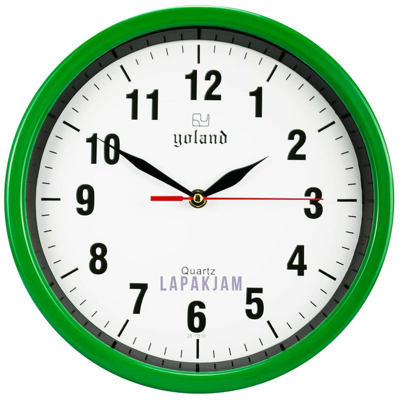 Jam Dinding Analog Polos Minimalis Alari Hijau JDALAR2828PHIJ