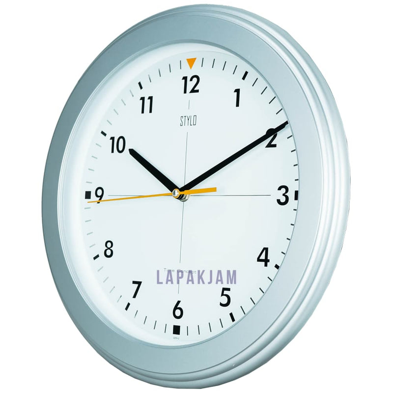 Jam Dinding Analog Polos Minimalis Stylo Silver JDST3250-2SIL
