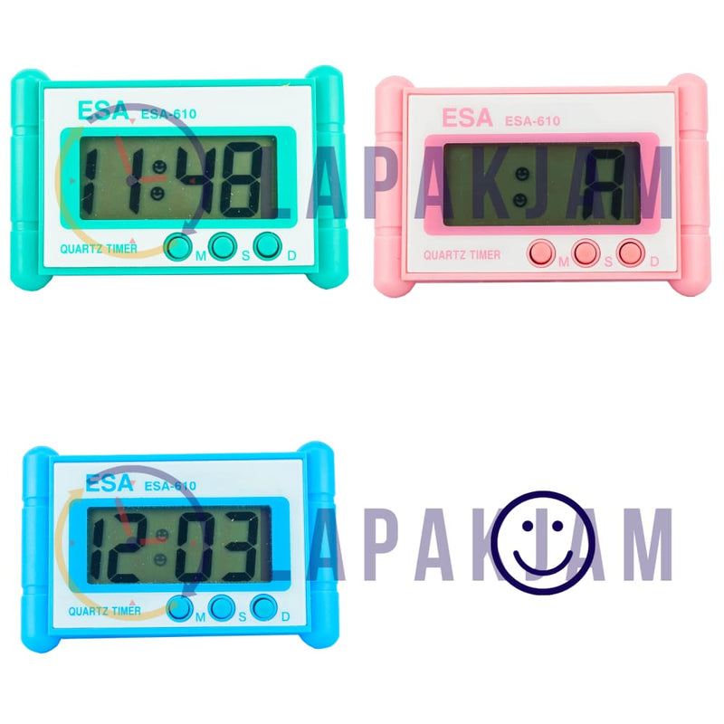 Jam Mobil Digital Polos Minimalis Esa Hijau JMES61HIJ