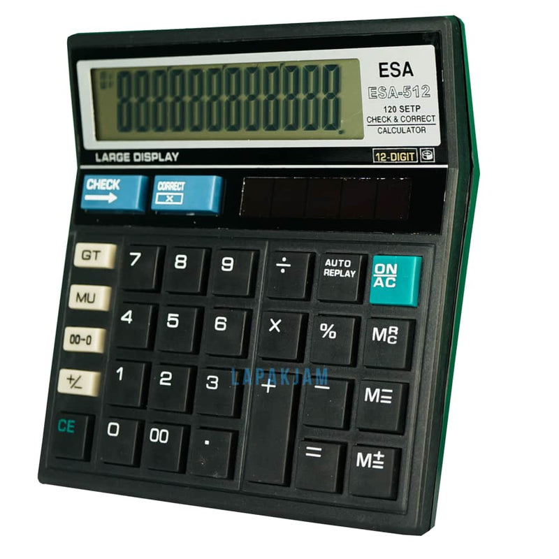 Kalkulator Basic Polos Esa Hitam KLESSA512HIT