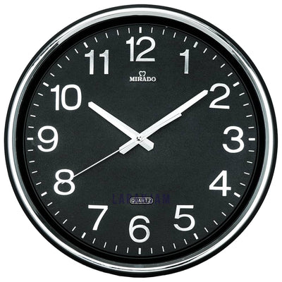 Jam Dinding Analog Polos Minimalis Mirado Silver Chrome JD40-831BA-SIL