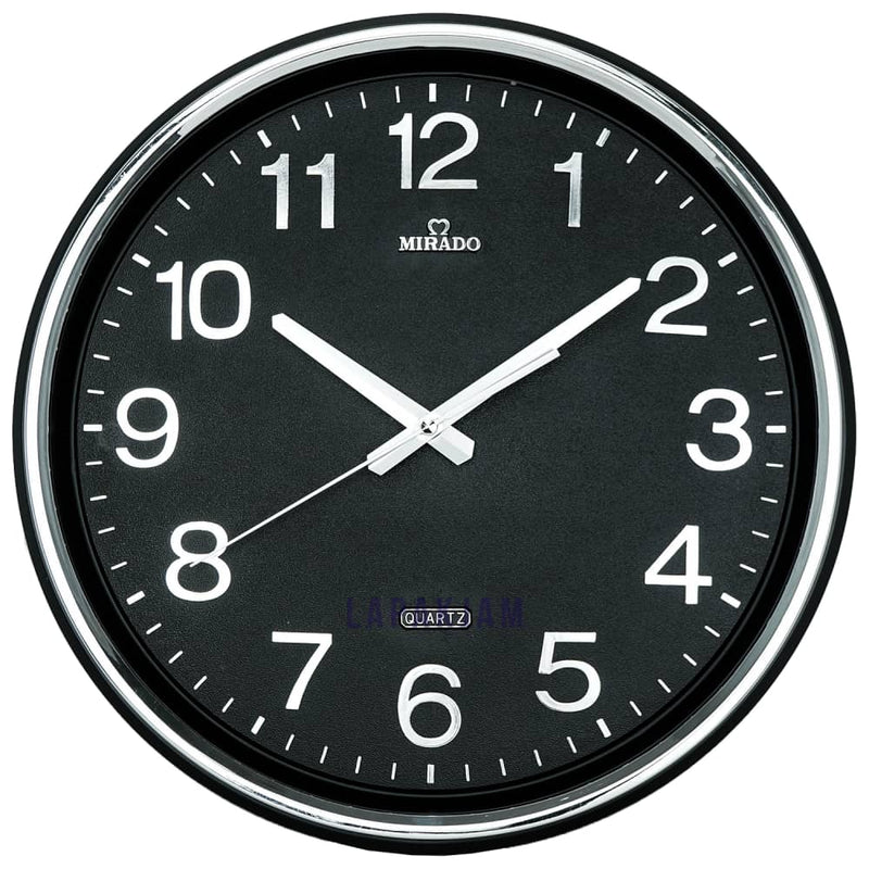 Jam Dinding Analog Polos Minimalis Mirado Silver Chrome JD40-831BA-SIL