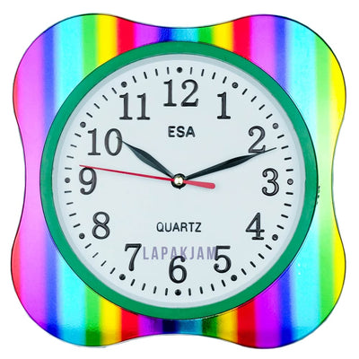 Jam Dinding Analog Polos Minimalis Esa Rainbow Hijau JDESA192RAIHIJ