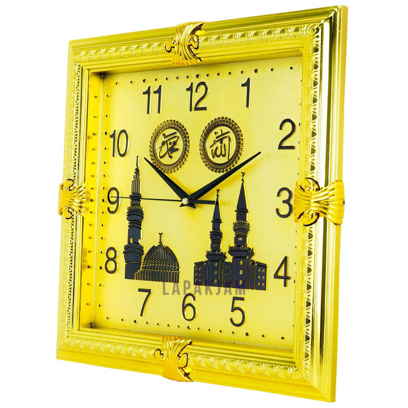 Jam Dinding Analog Nuansa Islami Esa Gold JDES438GGOL